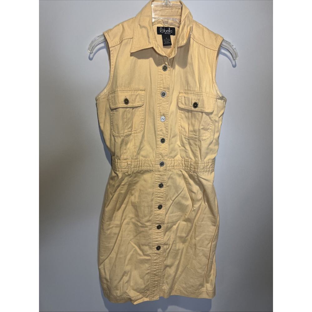 Rafaella Sleeveless Button-Down Midi Dress in Pale Yellow
